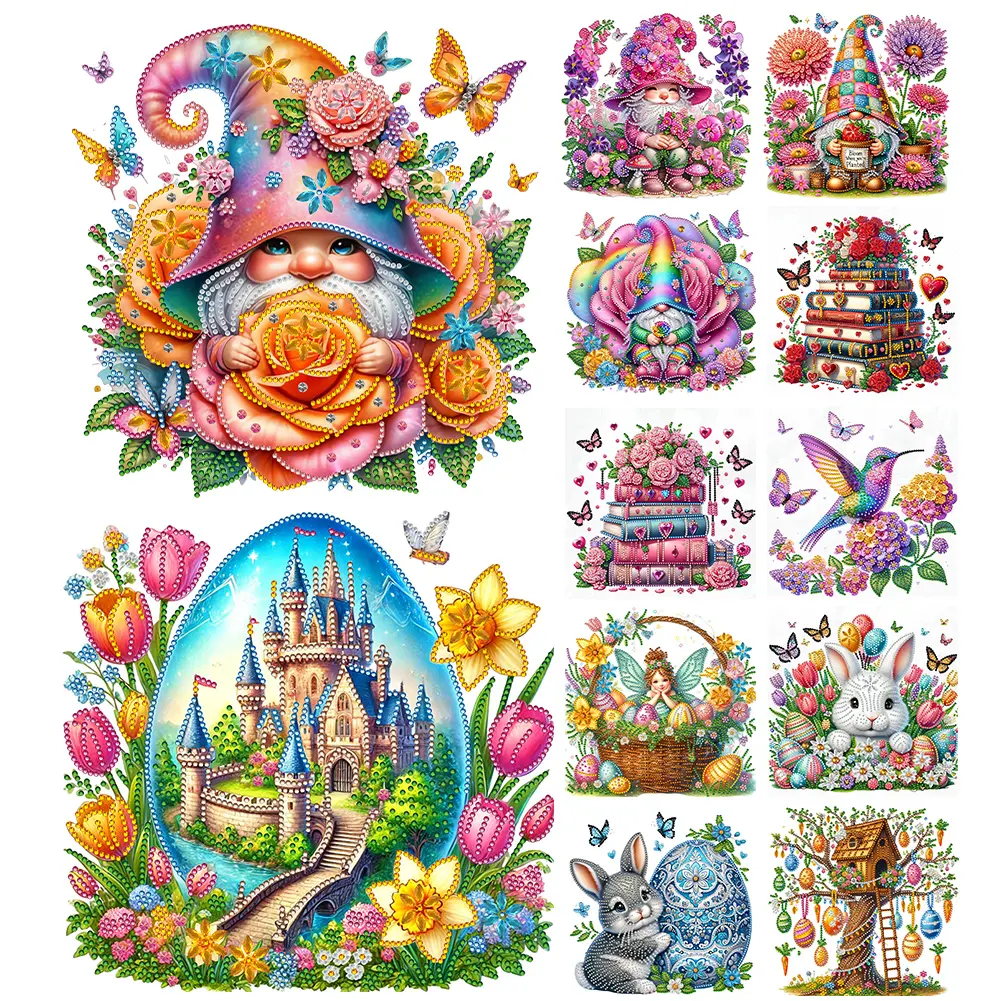 Creative Easter Decor Kit 5D DIY Partial Special Shaped Drill Diamond Painting Kit Home Decor for Bedroom Living Room 30x30cm