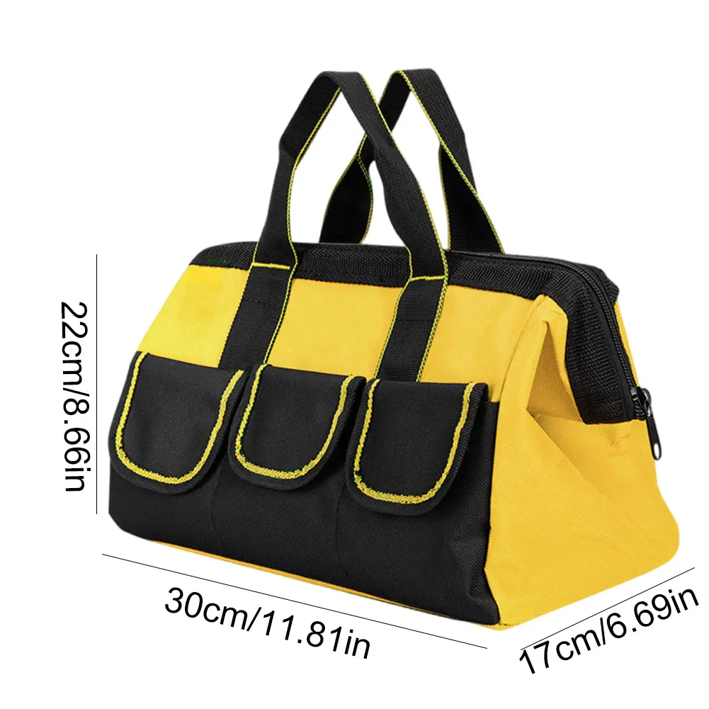 13 Inch Adjustable Shoulder Strap Organizer High Capacity Storage Bag Electricians Repairman Tools Tote Bag