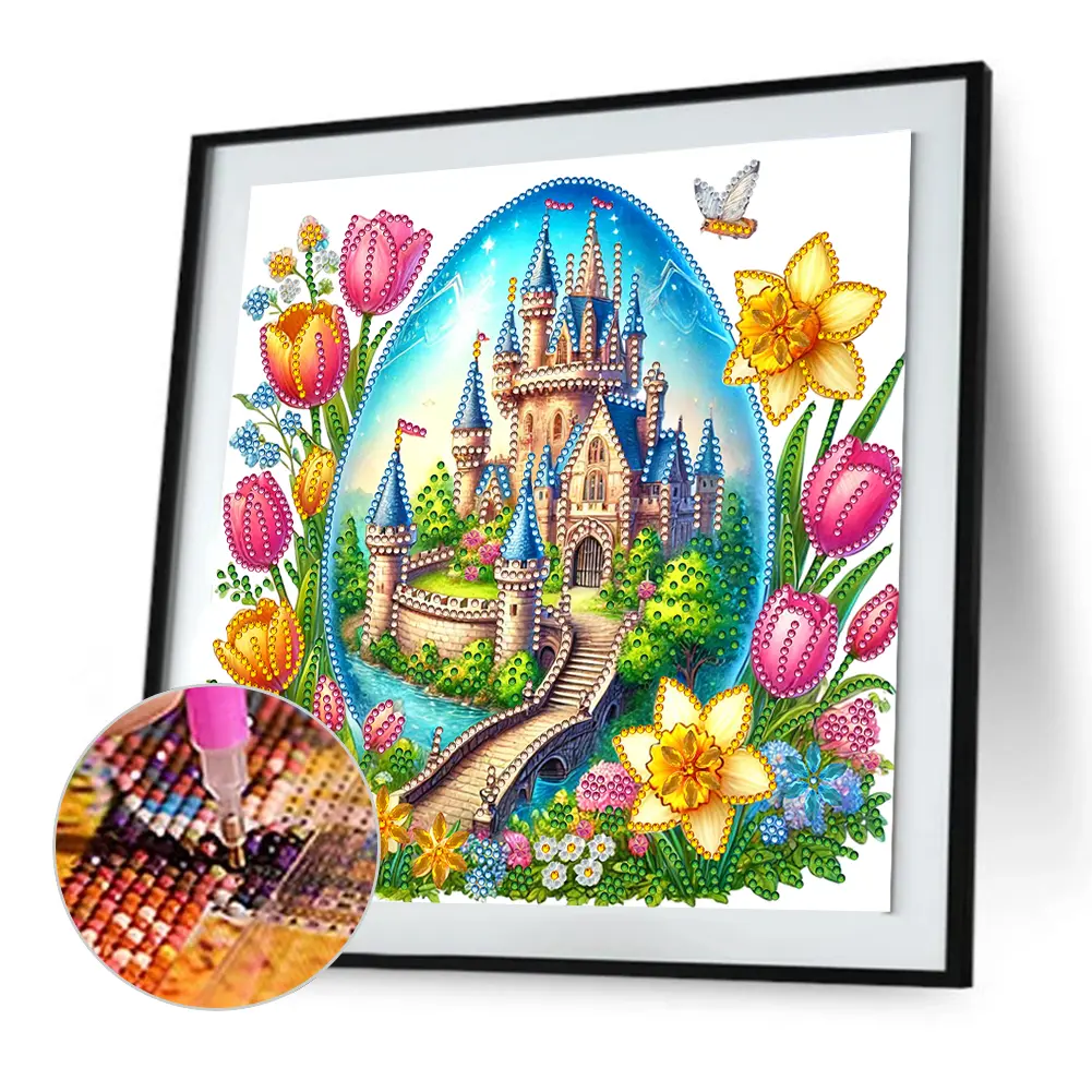 Creative Easter Decor Kit 5D DIY Partial Special Shaped Drill Diamond Painting Kit Home Decor for Bedroom Living Room 30x30cm