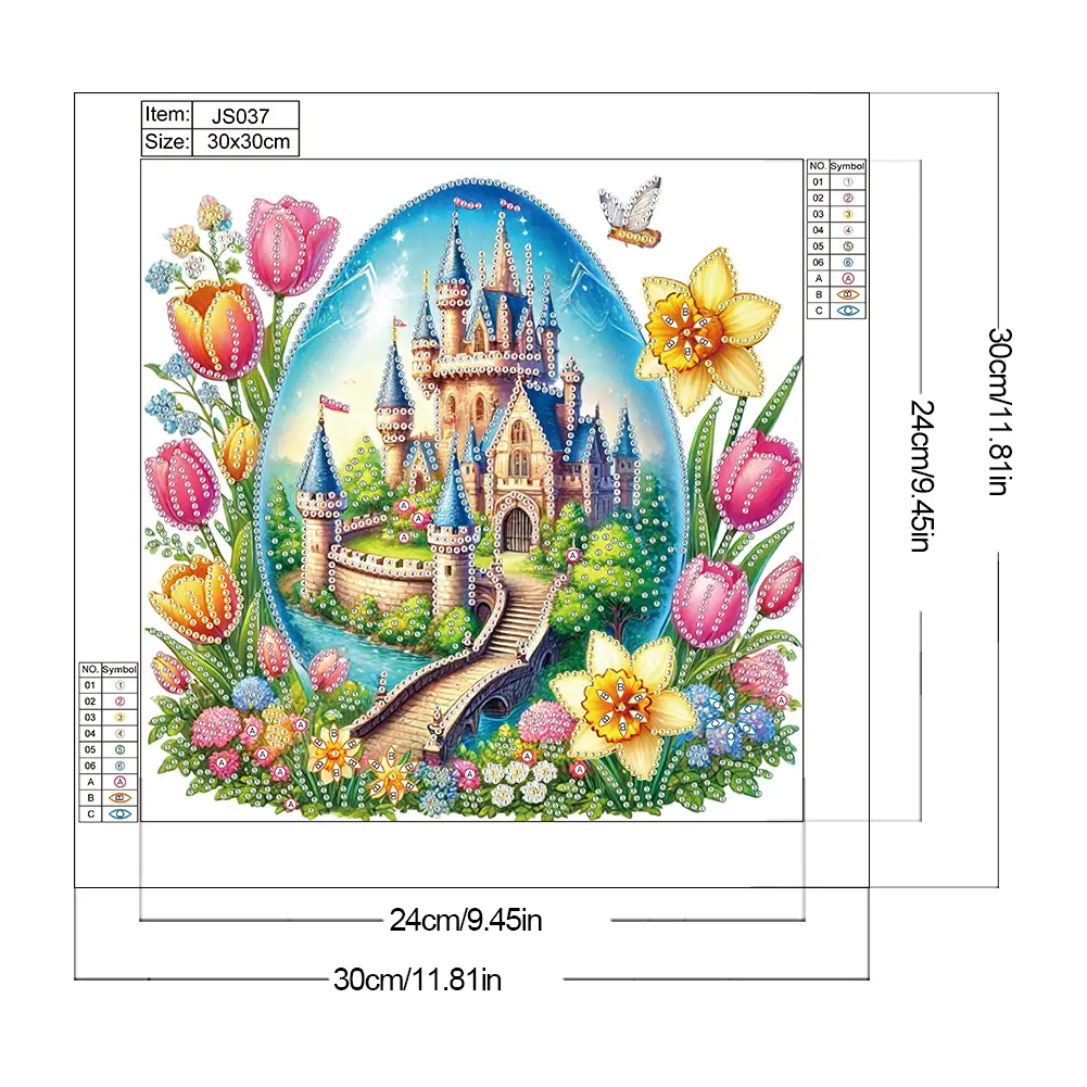 Creative Easter Decor Kit 5D DIY Partial Special Shaped Drill Diamond Painting Kit Home Decor for Bedroom Living Room 30x30cm