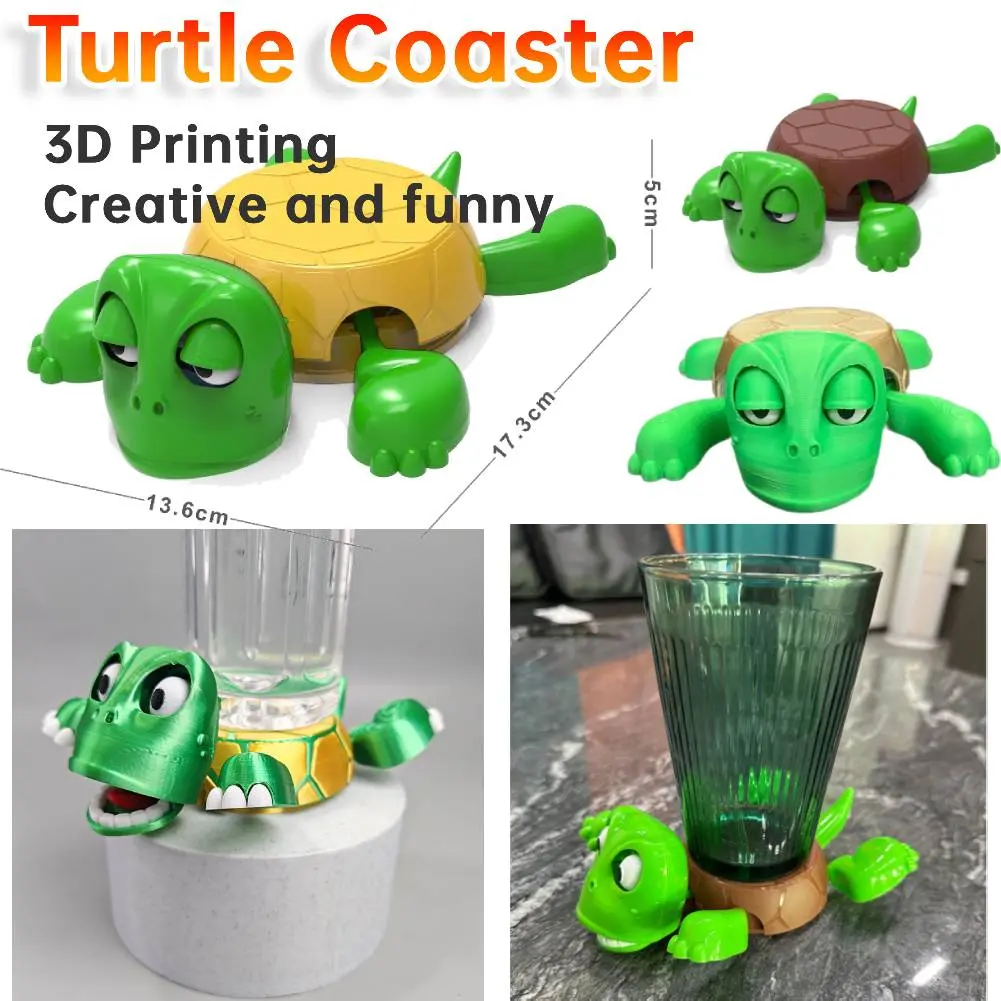 3D Printing Turtle Coaster Cup Mat Under Glass Hot Pad Creative Fun Coasters Stand For Mugs Kitchen And Home Utensils Tea Drink