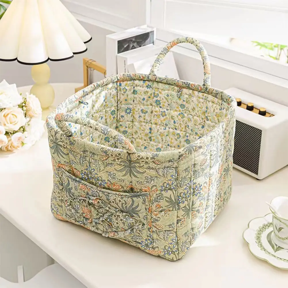 Large Capacity Storage Basket of Boho Style with Handle Household Laundry Hamper Closet Organizer Bin for Clothes and Sundries