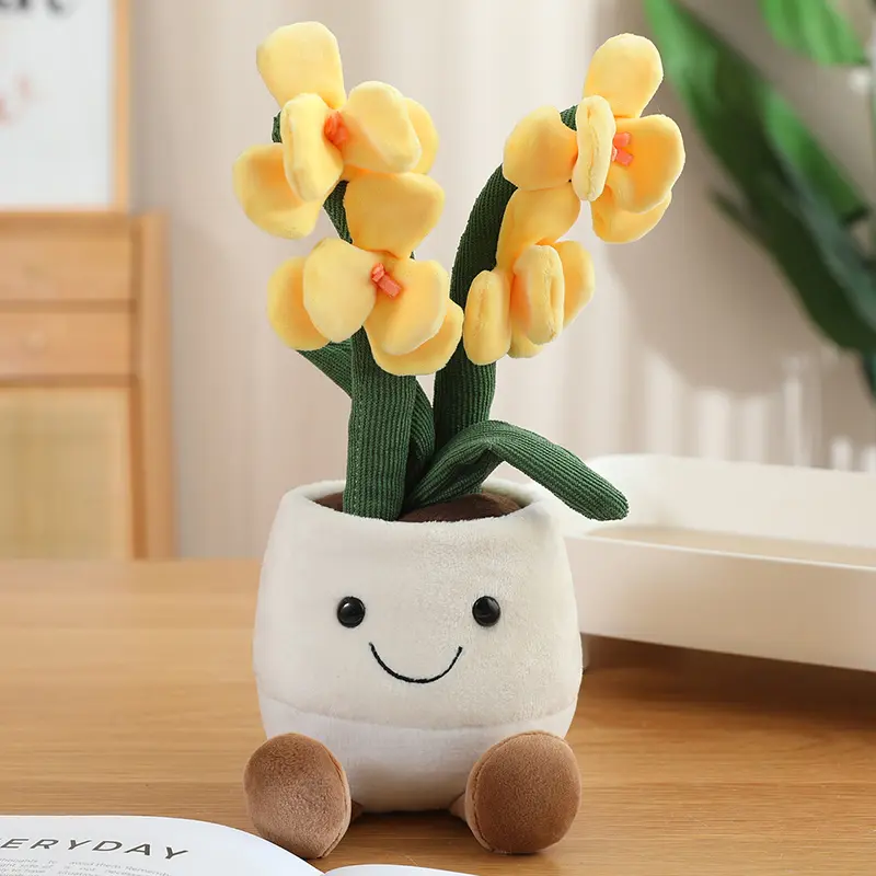 New Plant Potted Doll Anthurium Toy Olishalan Sunflower Rose Lovely Kawaii Cute Soft Sweet Gift