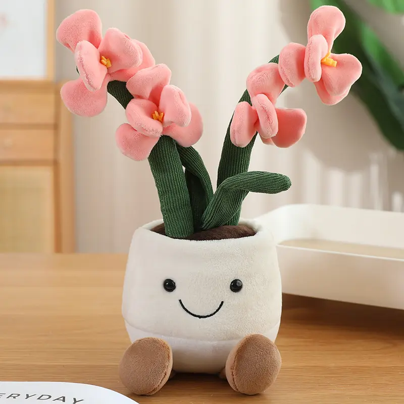 New Plant Potted Doll Anthurium Toy Olishalan Sunflower Rose Lovely Kawaii Cute Soft Sweet Gift