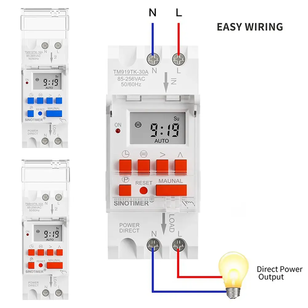 Wide Voltage AC 85-265V Sunrise Sunset Timer 16A 30A Timer Control Switch Din Rail Sunrise and Sunset in Latitude and Longitude