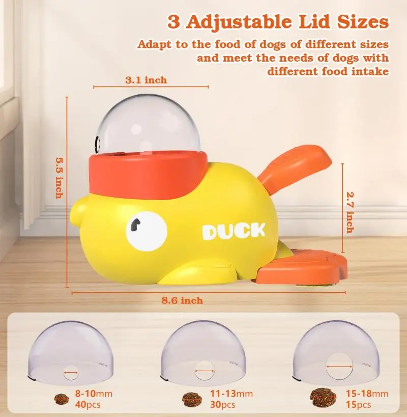 Pet Treat Dispenser Toy Dog Slow Puzzle Feeder Interactive Duck Treat Dispenser Automatic Feeder Toys for Dog Training Supplies