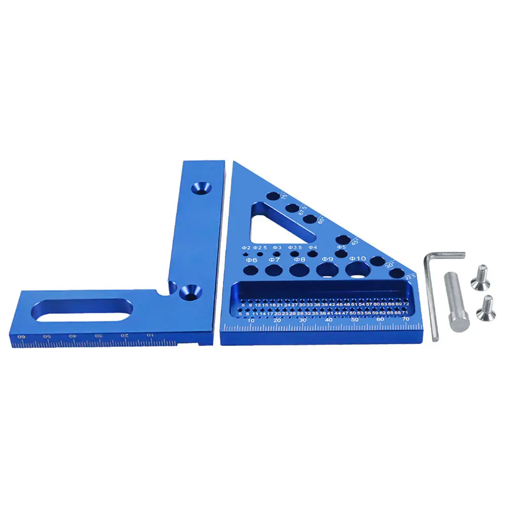 Woodworking Square Protractor High Precision Miter Triangular Ruler 3D Multi-Angle Measuring Ruler for Engineer Carpenter