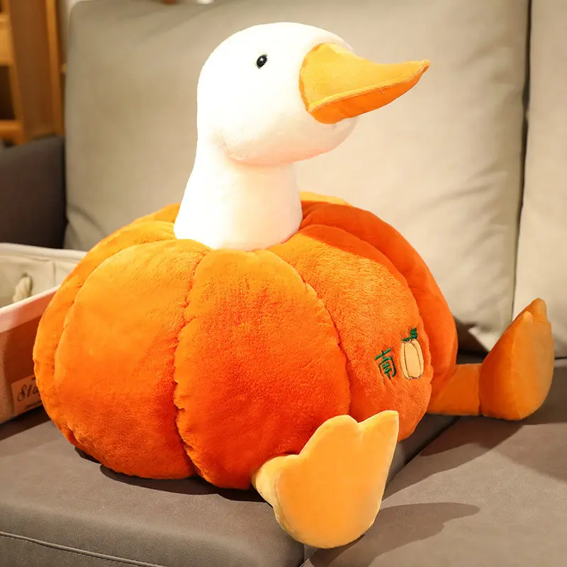 Kawaii Big Goose Plush Toy Cartoon Cute Pumpkin Duck Plush Toy Funny Plush Toy Giving Girlfriend Birthday Gift