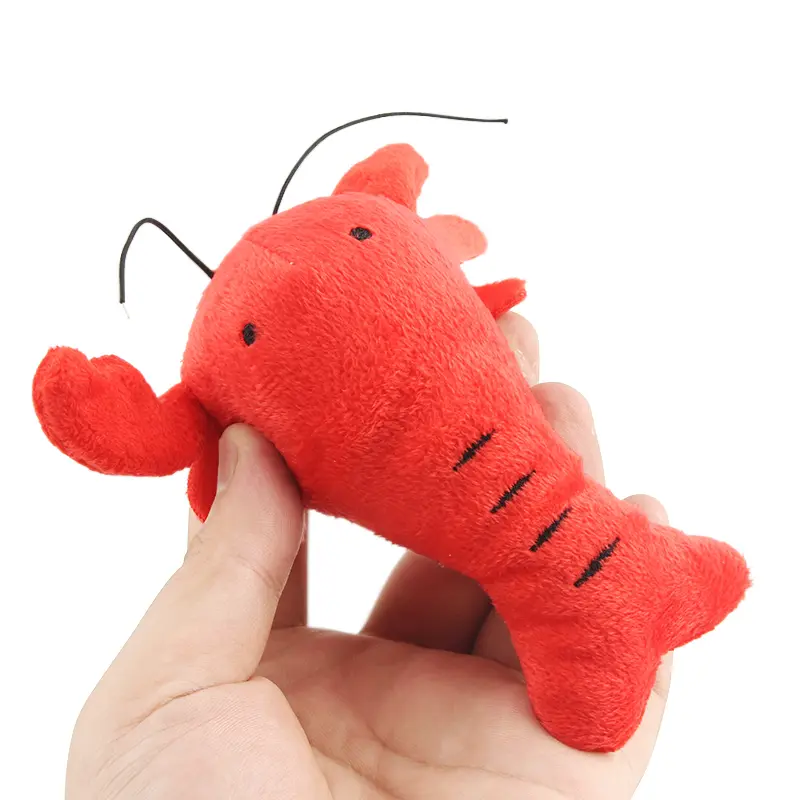 2PCS Lobster Plush Squeaky Dog Toy Cartoon Crab Puppy Pet Toy Soft Mini Pet Supplies For Cat