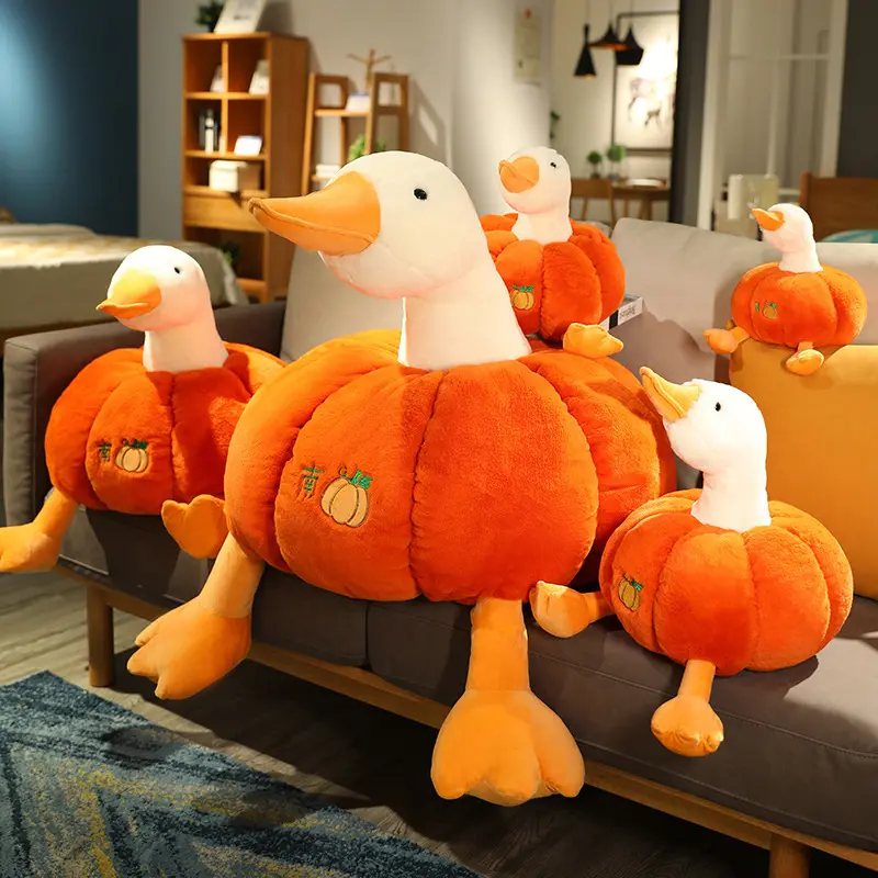 Kawaii Big Goose Plush Toy Cartoon Cute Pumpkin Duck Plush Toy Funny Plush Toy Giving Girlfriend Birthday Gift