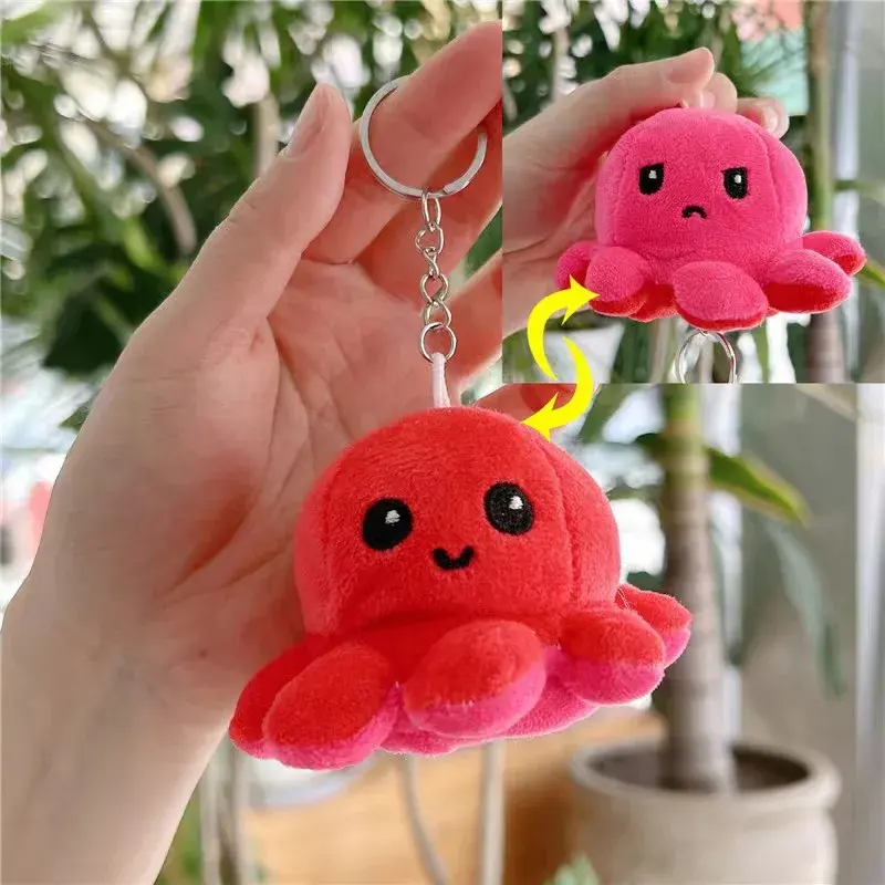10cm Kawaii Flip Octopus Anime Plush Pendant 10cm Cartoon Octopus Pendant Toys Ornament Dolls Cute Birthday Gifts Wholesale