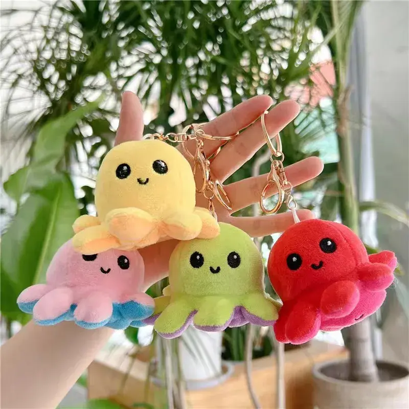 10cm Kawaii Flip Octopus Anime Plush Pendant 10cm Cartoon Octopus Pendant Toys Ornament Dolls Cute Birthday Gifts Wholesale