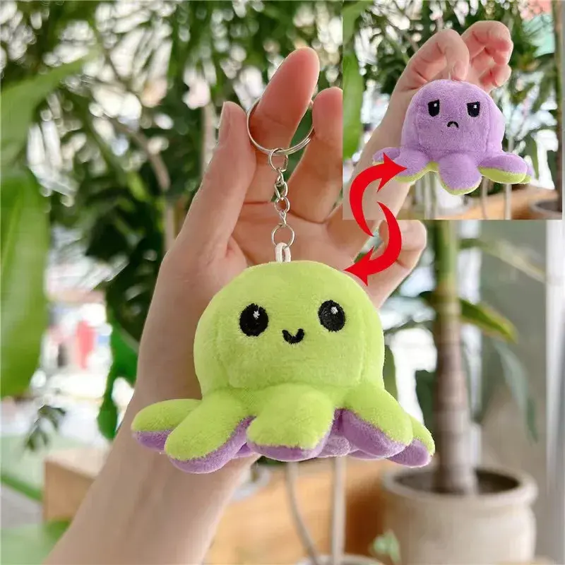 10cm Kawaii Flip Octopus Anime Plush Pendant 10cm Cartoon Octopus Pendant Toys Ornament Dolls Cute Birthday Gifts Wholesale