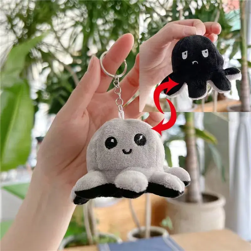 10cm Kawaii Flip Octopus Anime Plush Pendant 10cm Cartoon Octopus Pendant Toys Ornament Dolls Cute Birthday Gifts Wholesale