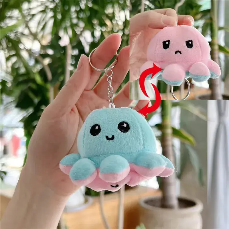 10cm Kawaii Flip Octopus Anime Plush Pendant 10cm Cartoon Octopus Pendant Toys Ornament Dolls Cute Birthday Gifts Wholesale