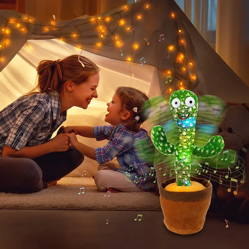 Dancing Cactus Song Speaker Talking Usb Battery Voice Repeat Plush Cactu Dancer Toy Talk Plushie Stuffed Toys For Kids Gift