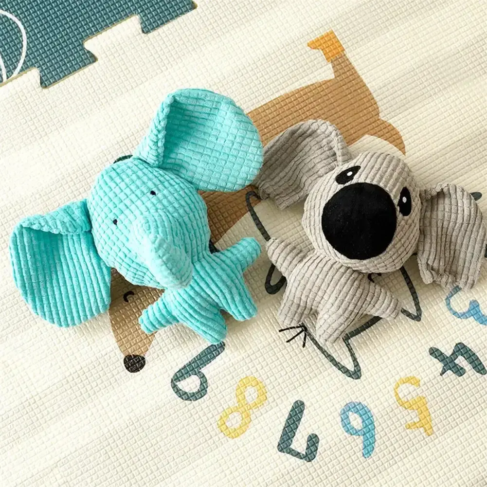 Plush Dog Toys Corduroy for Small Medium Dogs Animal Dog Squeaky Toy Bite Resistant Chew Toy Molar Teeth Cleaning Puppy Toys