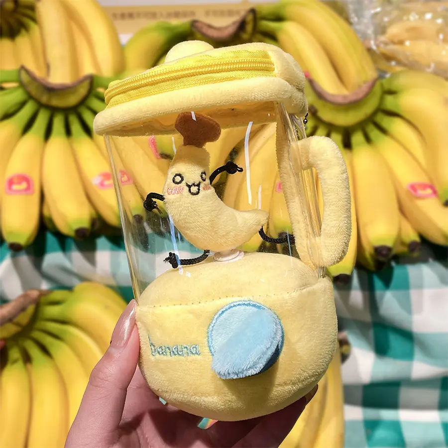 Fun Drawstring Rotating Plush Toys Fruit Juicer Watermelon Banana Orange Play House Interactive Toy for Kids Baby Birthday Gifts