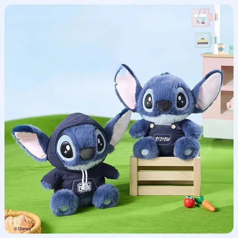 Stitch Plush Doll Stuffed Toy Cute Cartoon Character Wearing Hoodie Pants Perfect for Girlfriend Gifts Birthday Holidays Decor