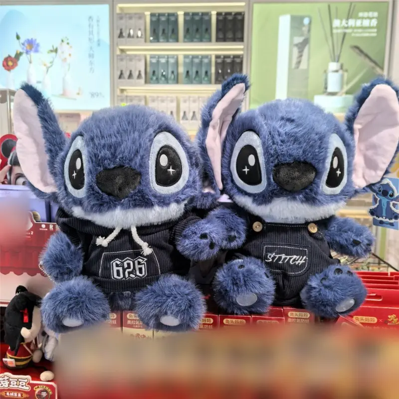 Stitch Plush Doll Stuffed Toy Cute Cartoon Character Wearing Hoodie Pants Perfect for Girlfriend Gifts Birthday Holidays Decor