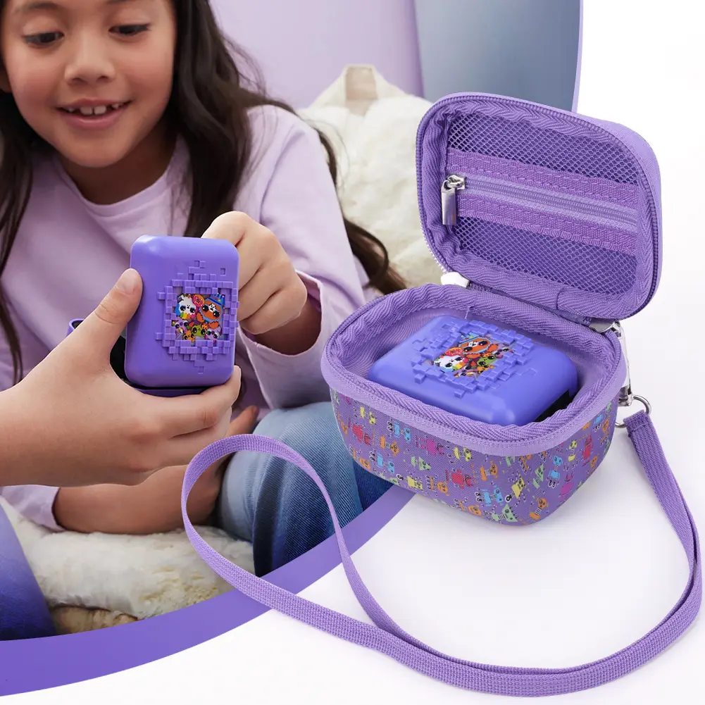 EVA Hard Carrying Case Anti-scratch Protective Hard Case with Lanyard&Hand Strap for Bitzee Digital Pet Interactive Virtual