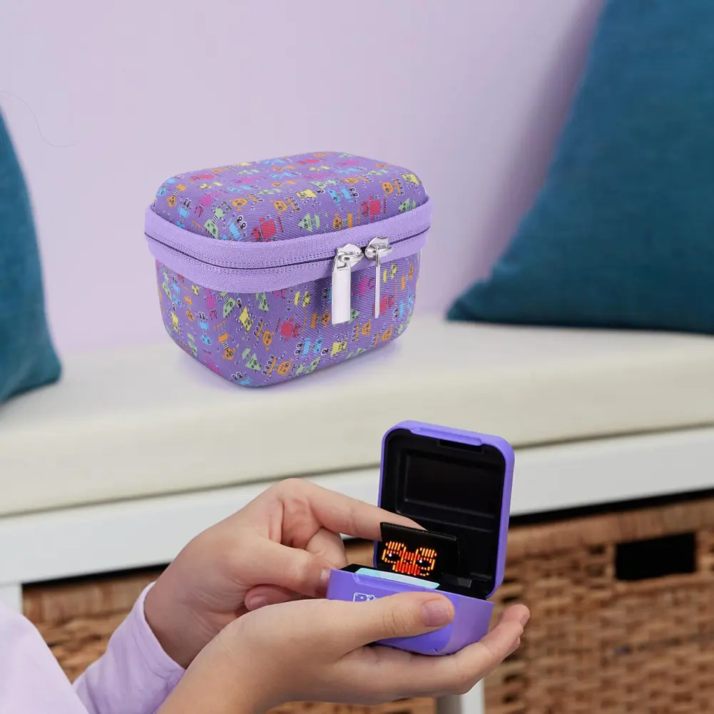 EVA Hard Carrying Case Anti-scratch Protective Hard Case with Lanyard&Hand Strap for Bitzee Digital Pet Interactive Virtual