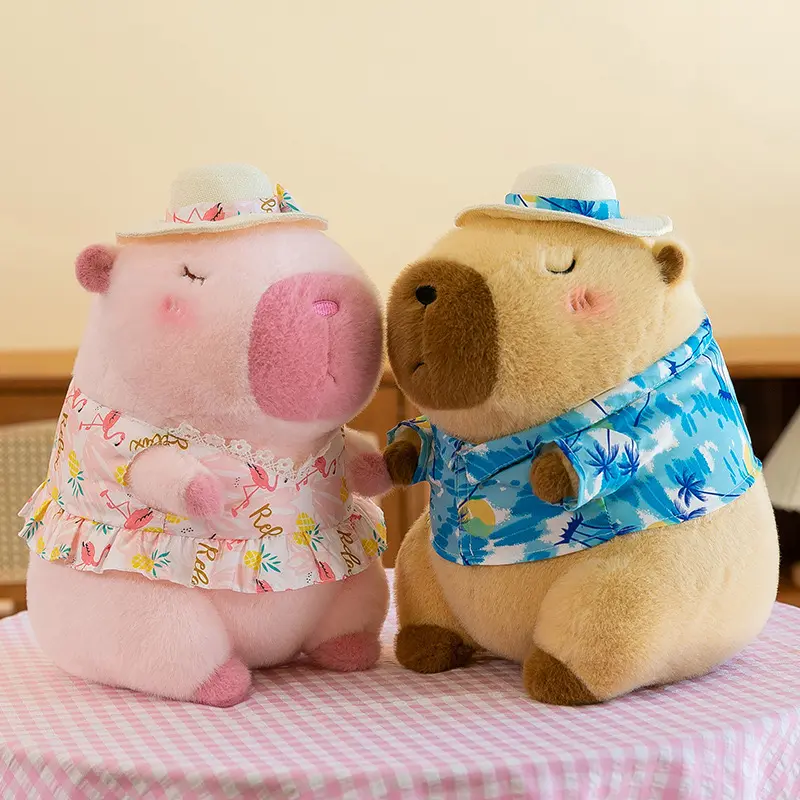 New 21cm Capybara Plush Toy Simulation Capibara Anime Fluffty Toy Cute Animals Beach Style Stuffed Doll Christmas Gifts for Kids