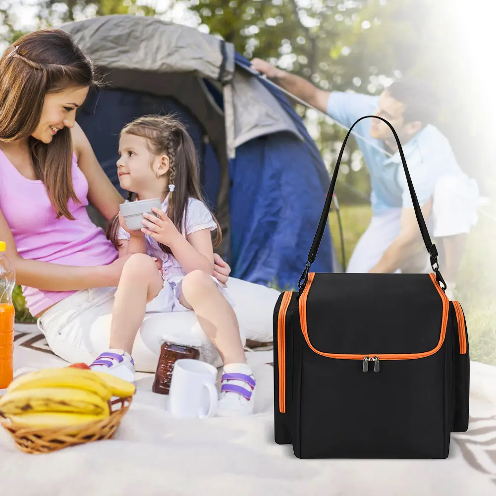 Protective Case with Shoulder Strap & Extra Pockets Portable Speaker Carry Case for JBL Partybox Encore Essential Speaker