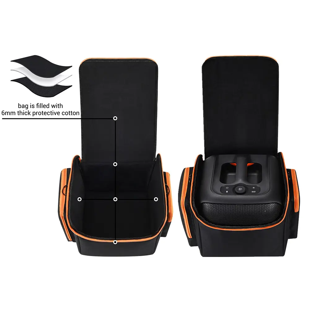 Protective Case with Shoulder Strap & Extra Pockets Portable Speaker Carry Case for JBL Partybox Encore Essential Speaker