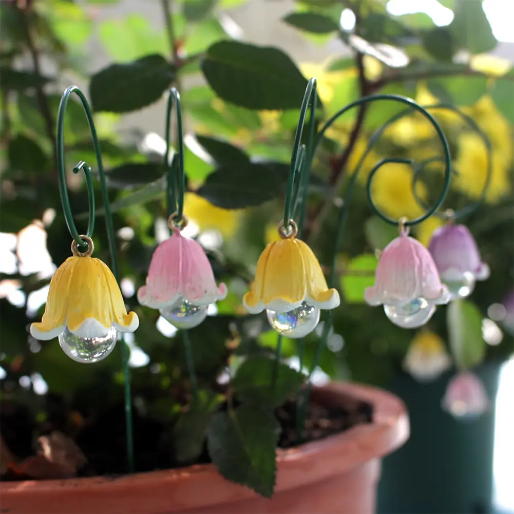 No Fade Resin Plant Flower Pick Stand Porch Decor Faux Flower Fairy Garden Accessory for Home Kitchen Bedroom Festival Wedding