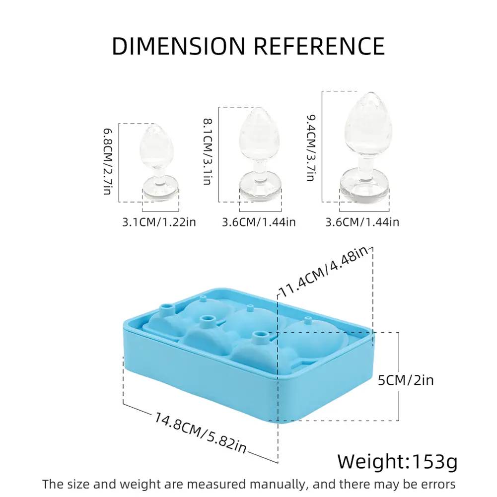 Silicone Prank Butt Plug Shaped Mold Prank Ice Cube Mold Tray Fun Shape Ice Cube Molds for Ice Chilling Whiskey Cocktails