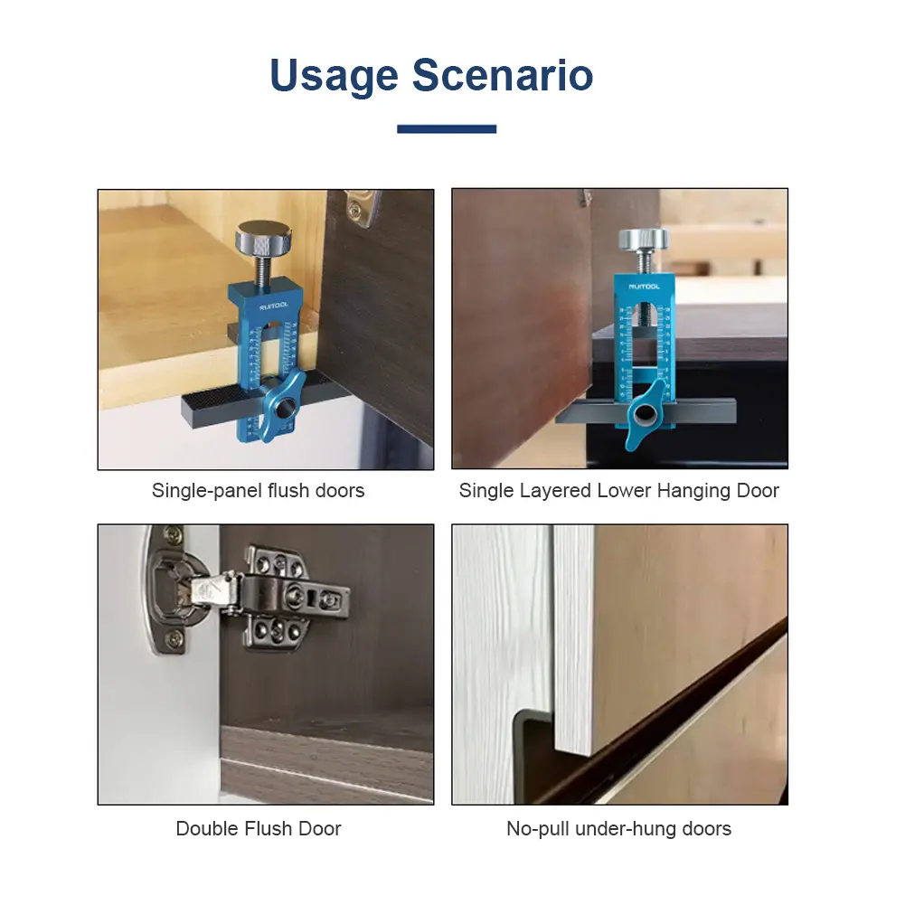 Cabinet Door Rebounder Punched Mounting Jig Aluminum Alloy 2In 1Quick Positioning Hole Opening Tool Positioning Installation Jig