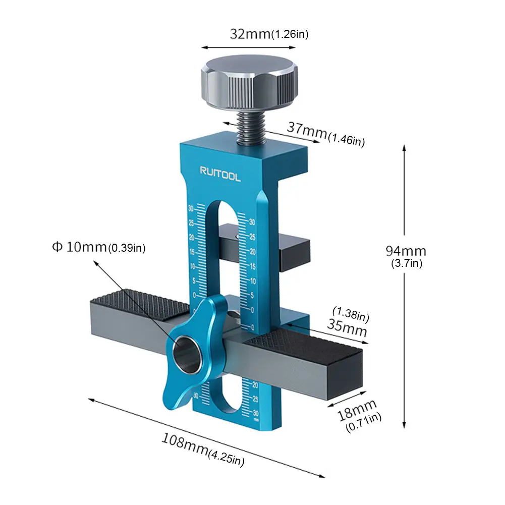 Cabinet Door Rebounder Punched Mounting Jig Aluminum Alloy 2In 1Quick Positioning Hole Opening Tool Positioning Installation Jig