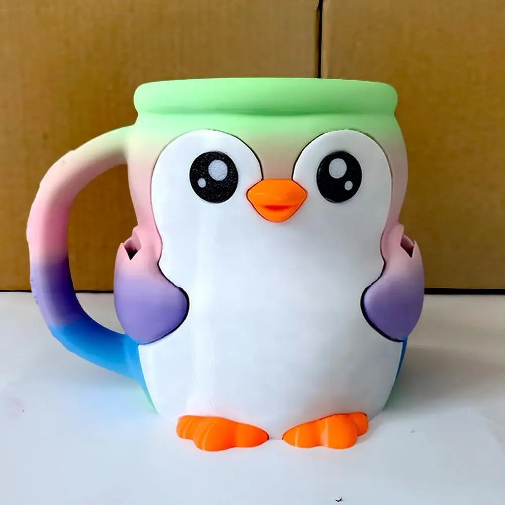 Reusable Penguin Ice Cream Pint Holder 3D Printed Ice Pint Containers W/ Snack Drawer & Antifreeze Handle Ice Cream Lovers Gifts