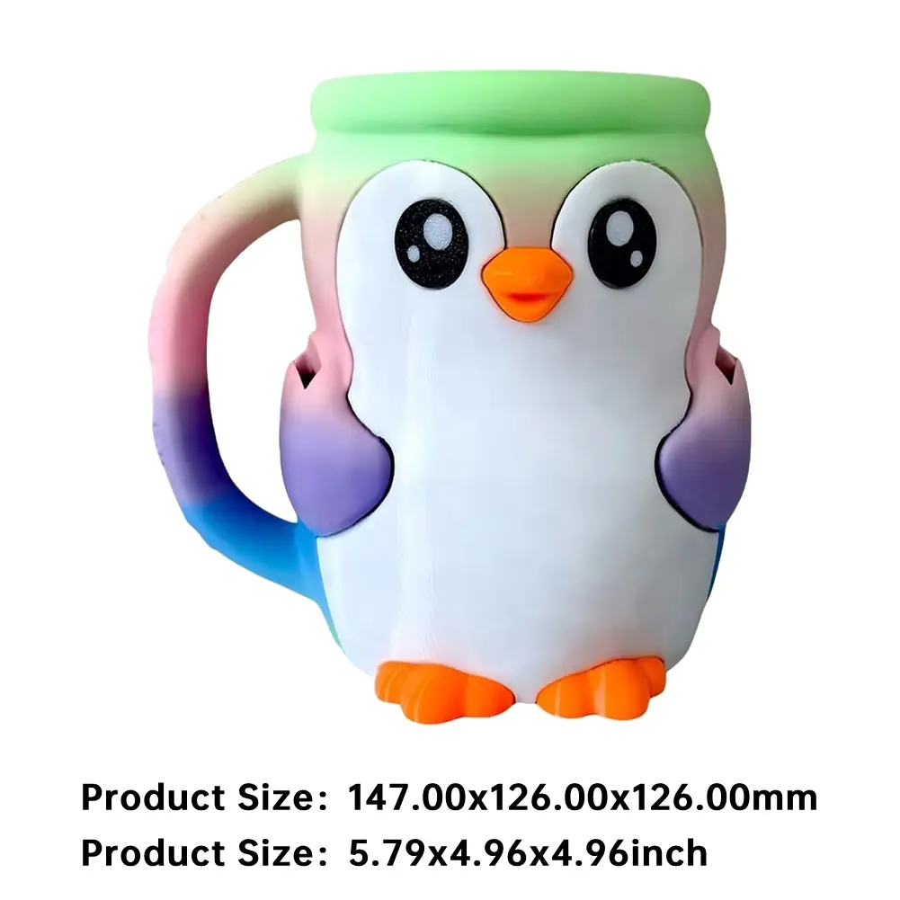 Reusable Penguin Ice Cream Pint Holder 3D Printed Ice Pint Containers W/ Snack Drawer & Antifreeze Handle Ice Cream Lovers Gifts
