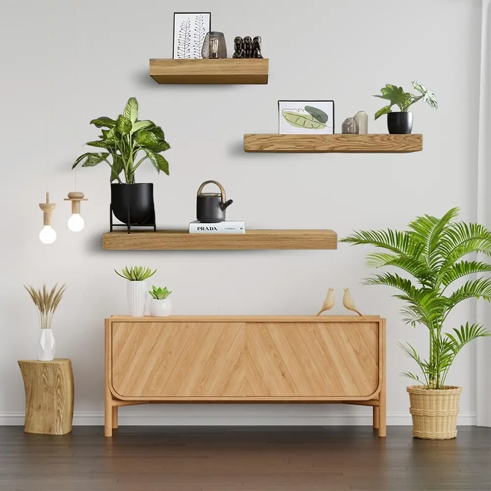Wooden Magic Flap Shelf with Secret Compartment Concealed Floating Shelf Hidden Shelves for Book Wine Plants Disc