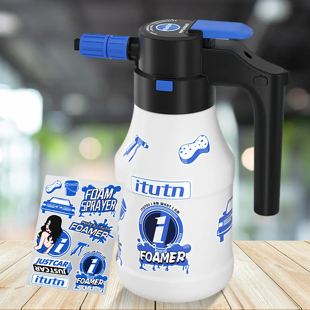 1.5L Foaming Pump Watering Can USB Rechargeable Electric Car Wash Spray Bottle Hand Pump Foam Sprayer Car Home Cleaning Tools