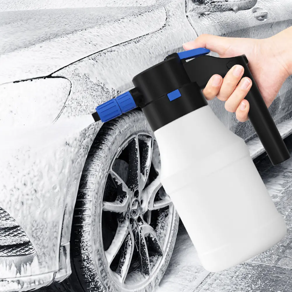 1.5L Foaming Pump Watering Can USB Rechargeable Electric Car Wash Spray Bottle Hand Pump Foam Sprayer Car Home Cleaning Tools