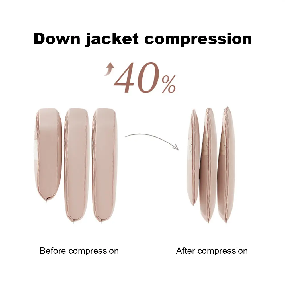 Space Saving Hanging Garment Bag with Self Compression Zipper Space Saver Closet Organizer Coat Storage Bag for Down Coat Jacket