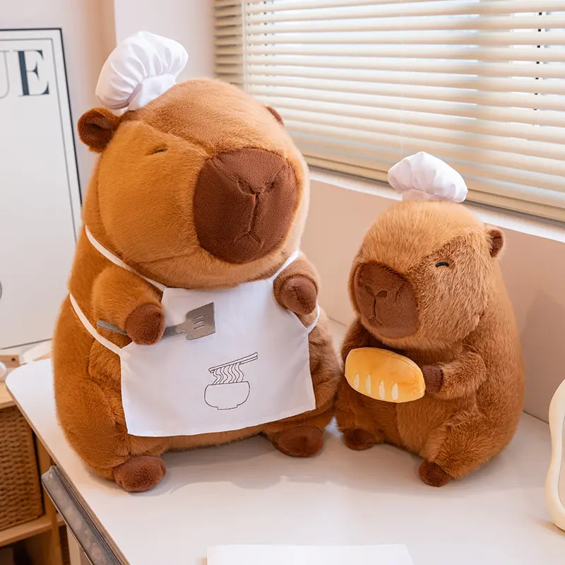 30cm/11.8inch Chef Capybara Plush Toys Cute Capybara Stuffed Animals Soft Cook Capybara Plushies Dolls Ideal Gifts For Kids Toys