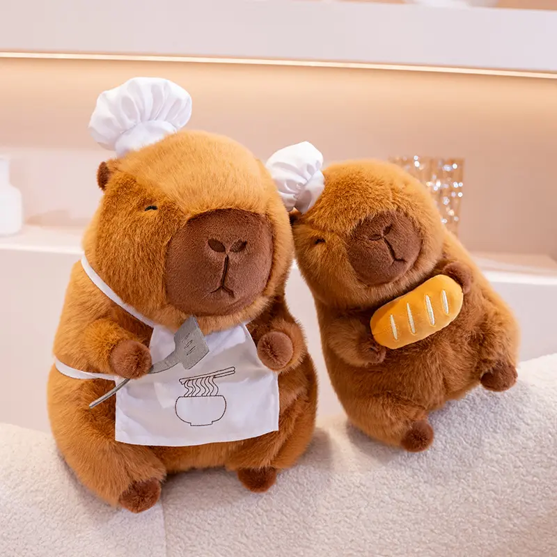 30cm/11.8inch Chef Capybara Plush Toys Cute Capybara Stuffed Animals Soft Cook Capybara Plushies Dolls Ideal Gifts For Kids Toys