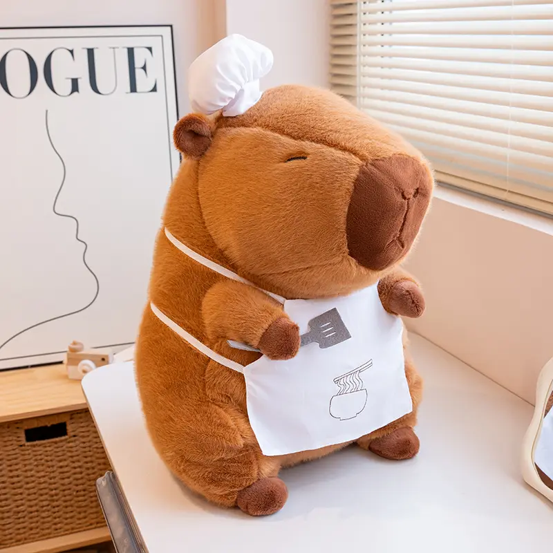 30cm/11.8inch Chef Capybara Plush Toys Cute Capybara Stuffed Animals Soft Cook Capybara Plushies Dolls Ideal Gifts For Kids Toys