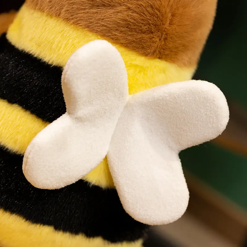 Cute Bee Capybara Plush Toy Creative Simulation Bee Capybara Plush Doll Soft Stuffed Animal Toy Kid Birthday Gifts Room Decor