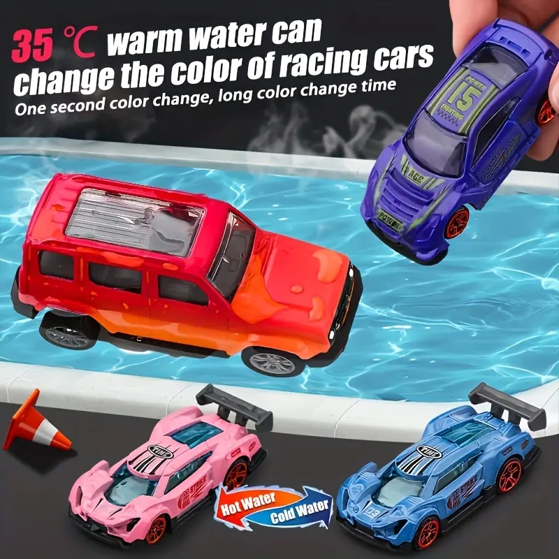 Color Change Cars Toy Vehicles in Water Color Changing Bath Toys Car Goodie Bags Fillers Funny Gift for Kids Themed Party Favors