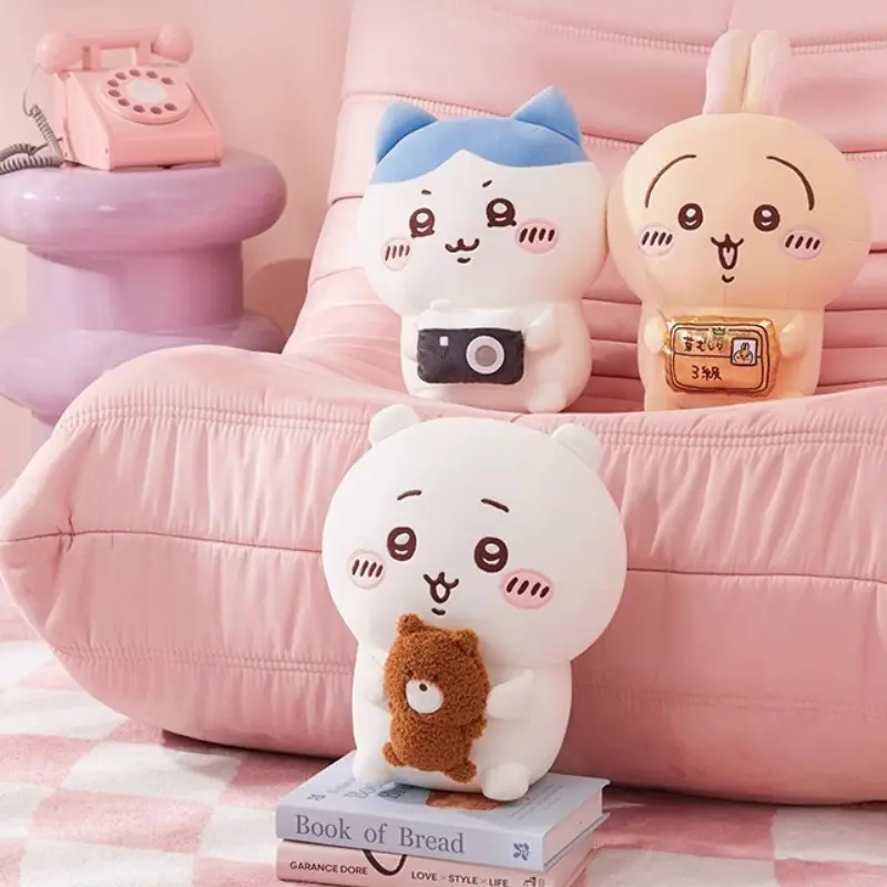 Chiikawa Series Plush Toys Hachiware Usaki Sitting Doll Cartoon Comforting Pillow Kawaii Bedroom Decorative Ornaments Presents