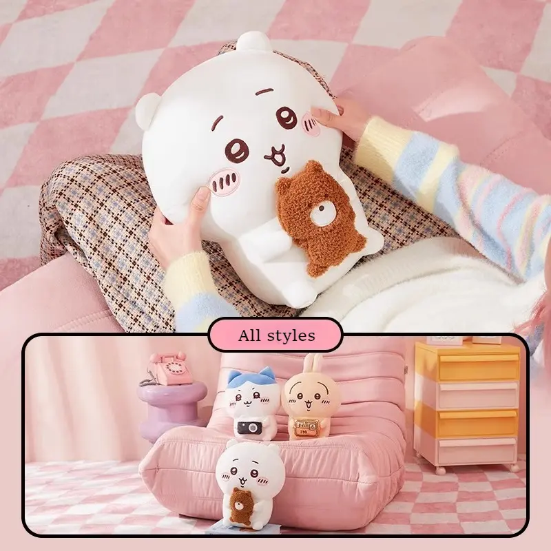 Chiikawa Series Plush Toys Hachiware Usaki Sitting Doll Cartoon Comforting Pillow Kawaii Bedroom Decorative Ornaments Presents