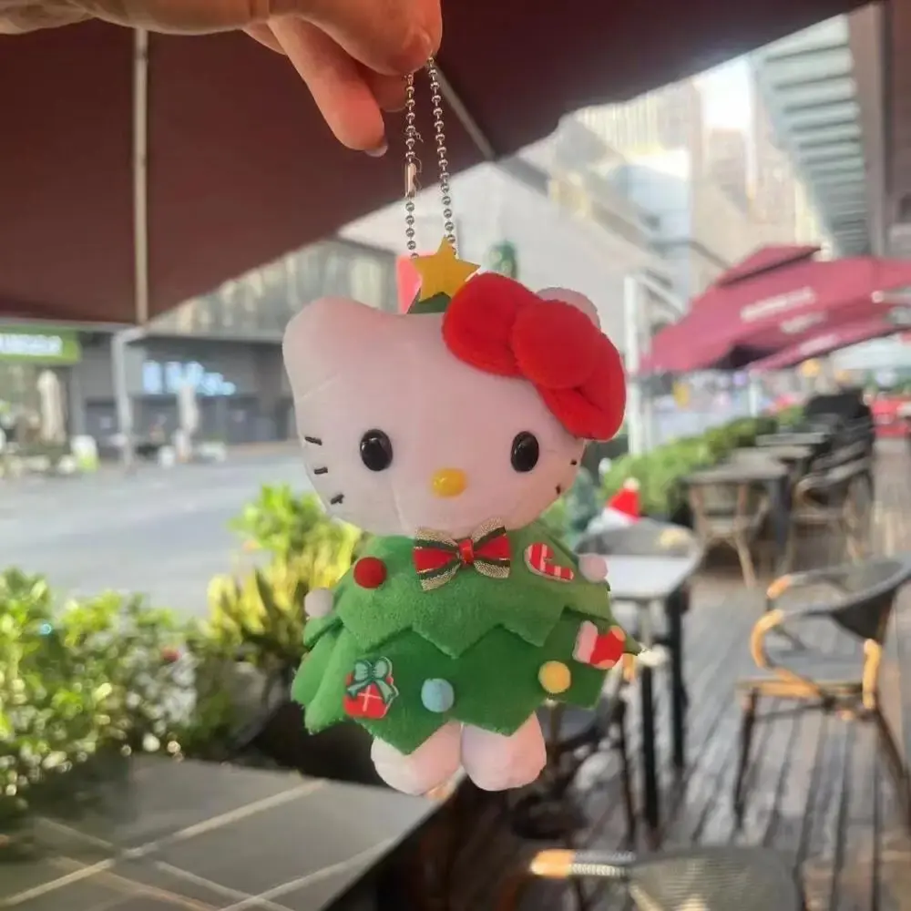 Sanrio Kawaii HelloKitty Plush Doll Keychains Cartoon Kitty Cat Doll Toys Pendant Fashion Keyring Bag Accessories Holiday Gifts