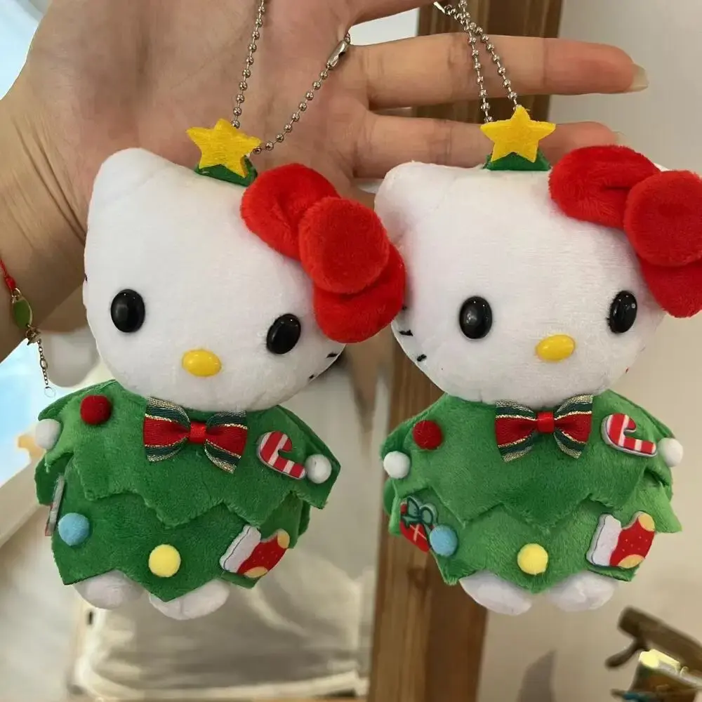 Sanrio Kawaii HelloKitty Plush Doll Keychains Cartoon Kitty Cat Doll Toys Pendant Fashion Keyring Bag Accessories Holiday Gifts
