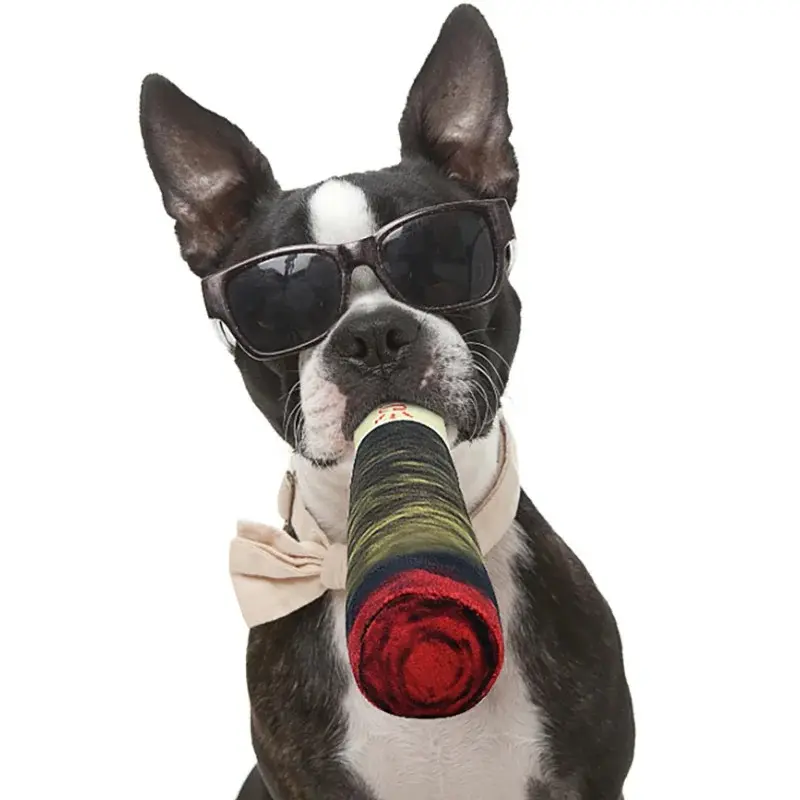 Dog Joint Toys Funny Interactive Dog Cigar Design Plush Squeaky Pet Toys Grinding Teeth Creative Chew Toy For Small Medium Dog