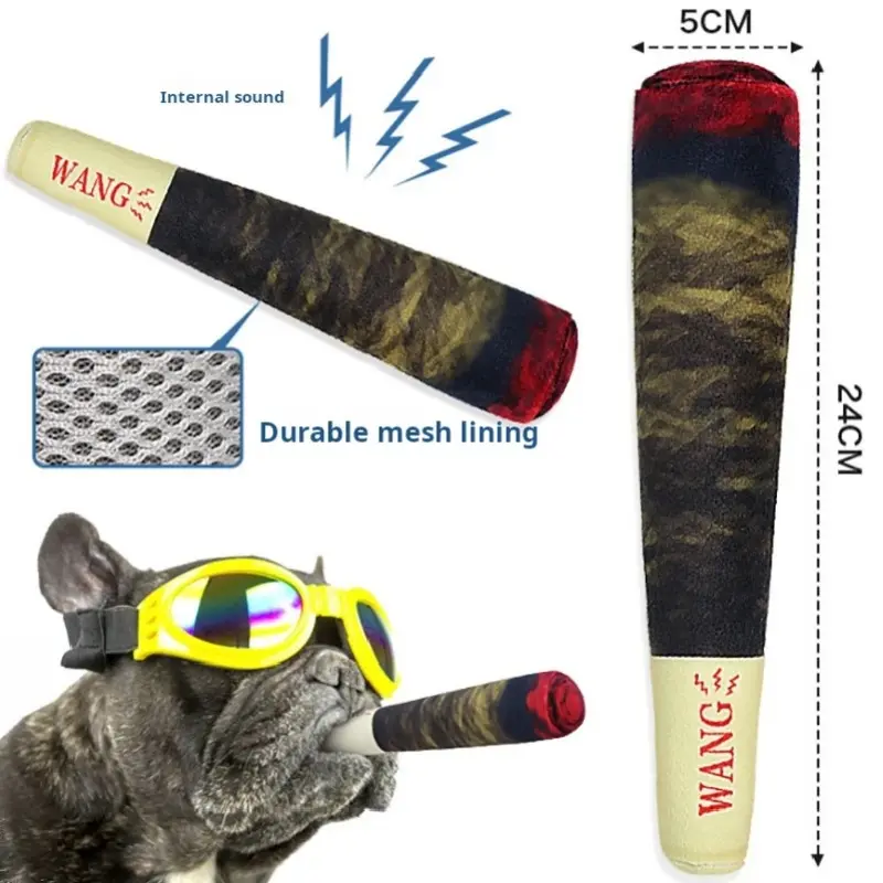 Dog Joint Toys Funny Interactive Dog Cigar Design Plush Squeaky Pet Toys Grinding Teeth Creative Chew Toy For Small Medium Dog